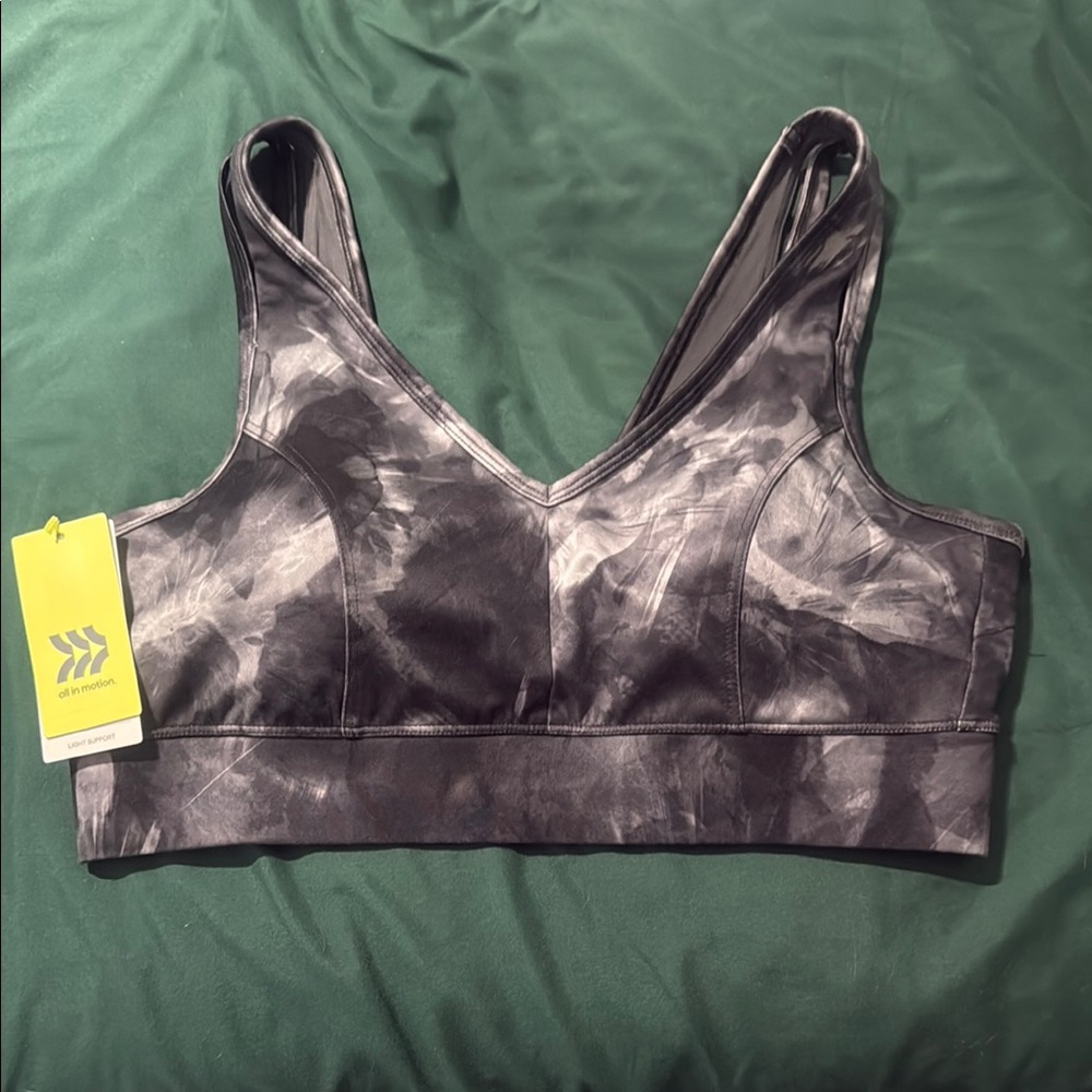 All in Motion Black and Gray Racerback Sports Bra